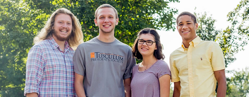 Tusculum students on campus