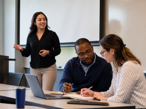 Students engage in an AI workshop